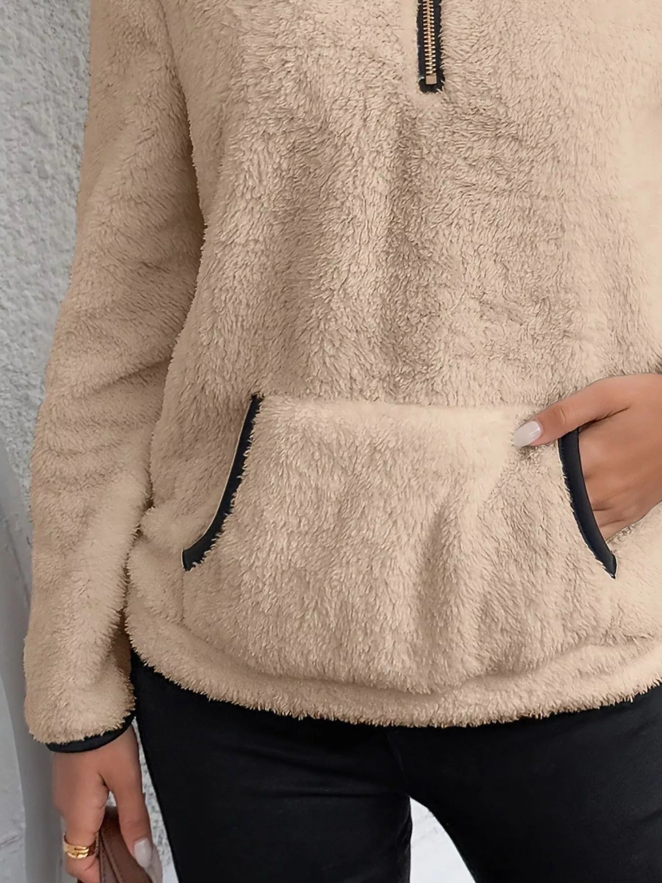 Amabel | Women's Half-Zip Fleece Pullover Teddy Jumper