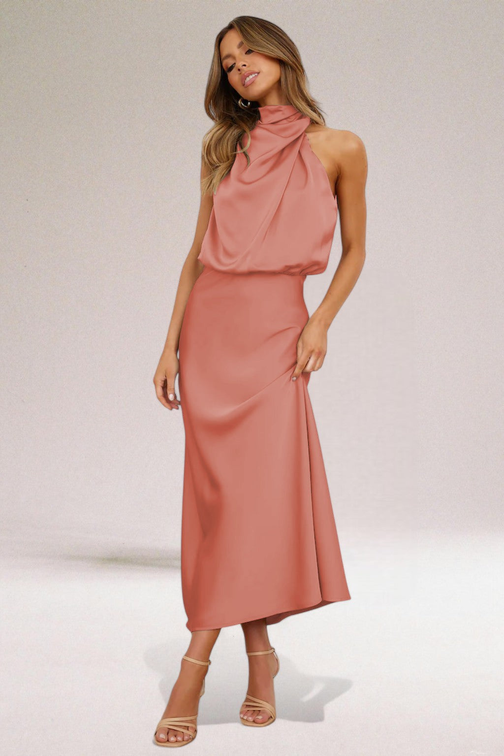 Neve | Stunning Halter Neckline Glam Dress