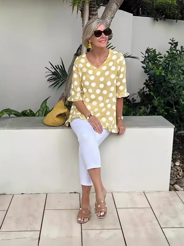 Christine | Vintage Printed Top with Timeless Elegance for Women