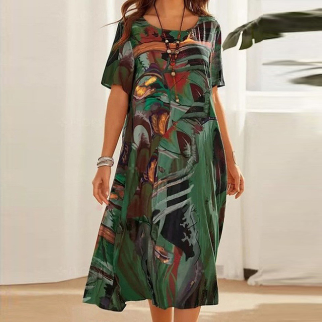 India | Artistic Print Midi Dress