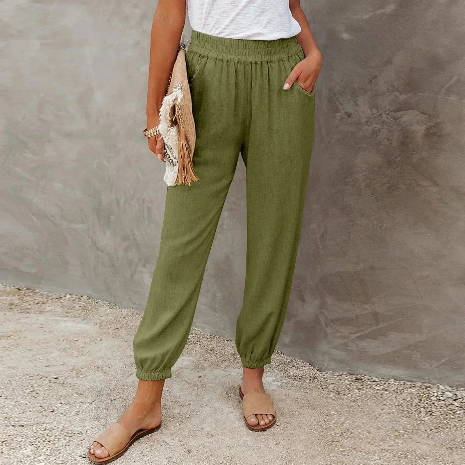 Bree | Women's Summer Pants with High Waist – Lightweight, Breathable & Comfortable with Pockets