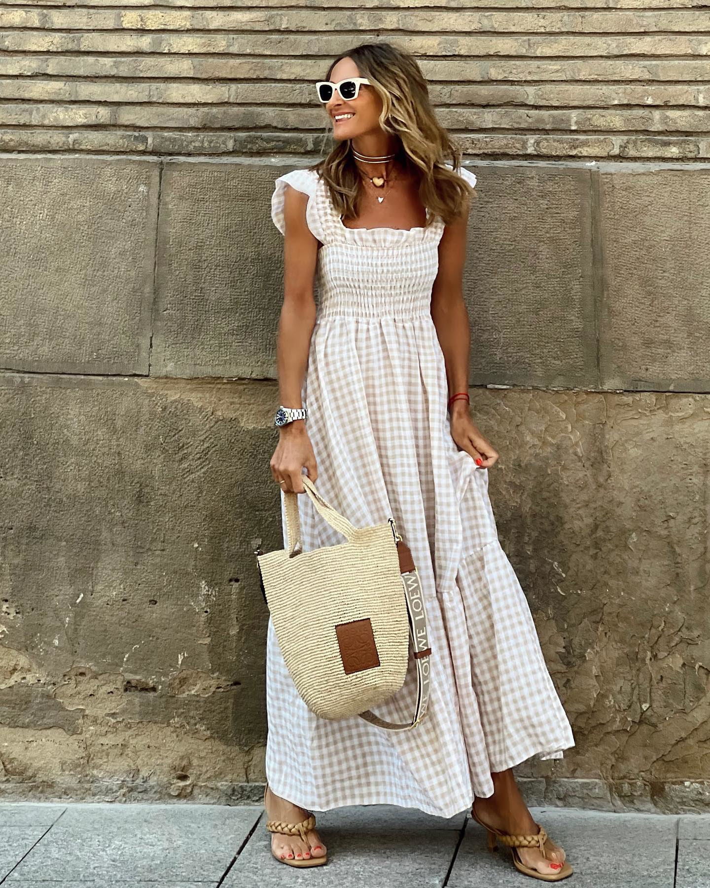 Monica | Elegant Sleeve Smocked Maxi Dress