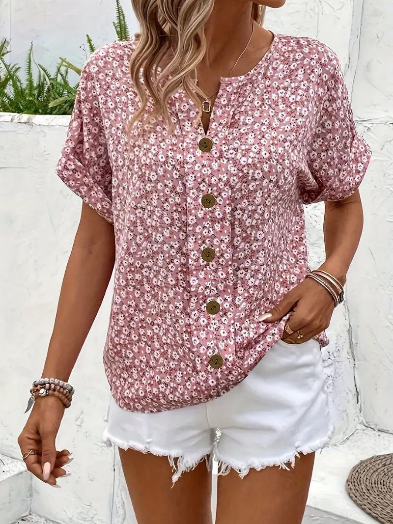 Connie | Effortless Floral Button-Up Top for Women