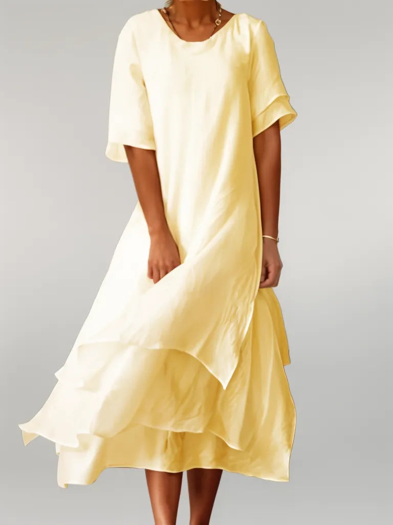Lucy | Chic Layered Midi Dress for Every Occasion