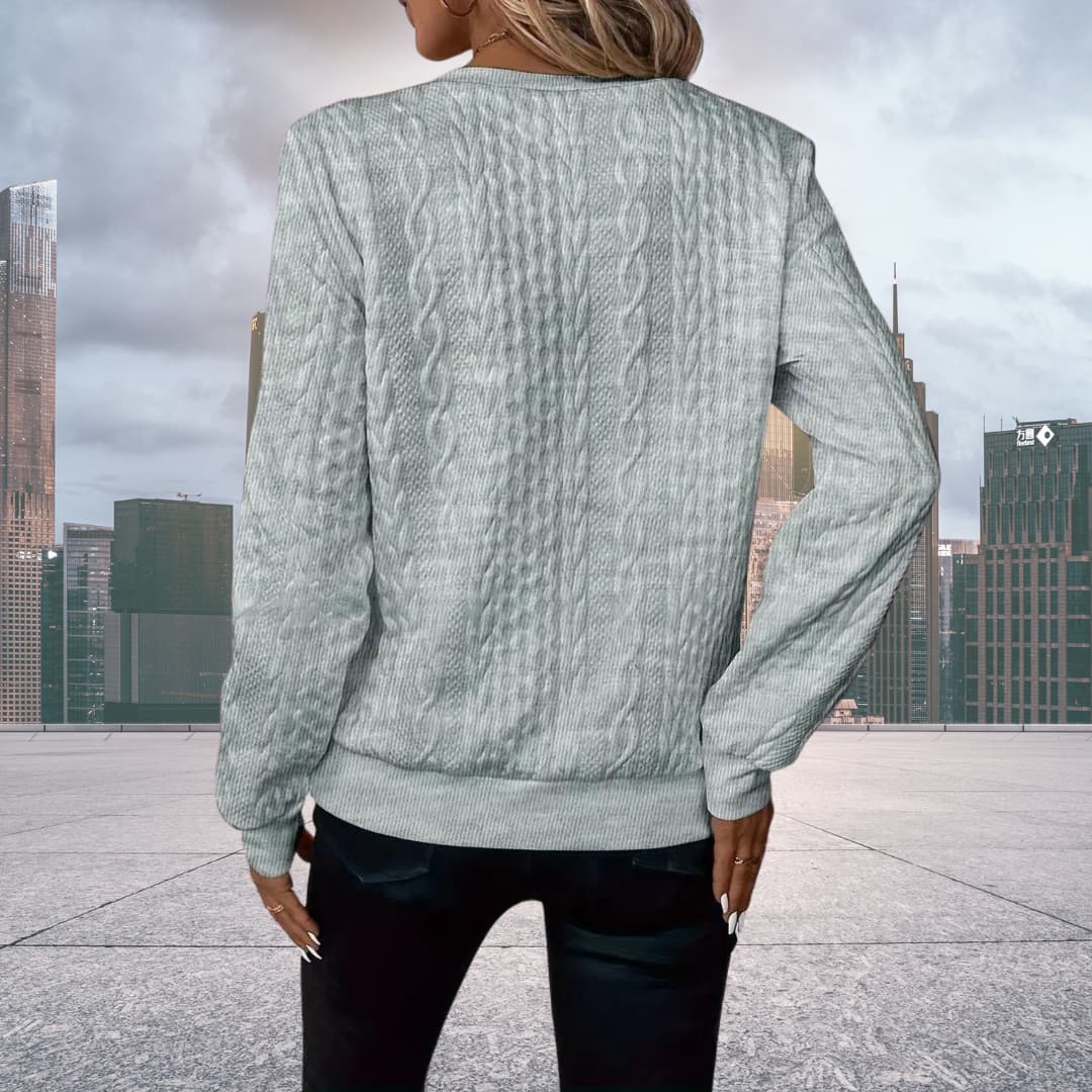 Alvine | Women's Cable Knit Zip-Up Sweater