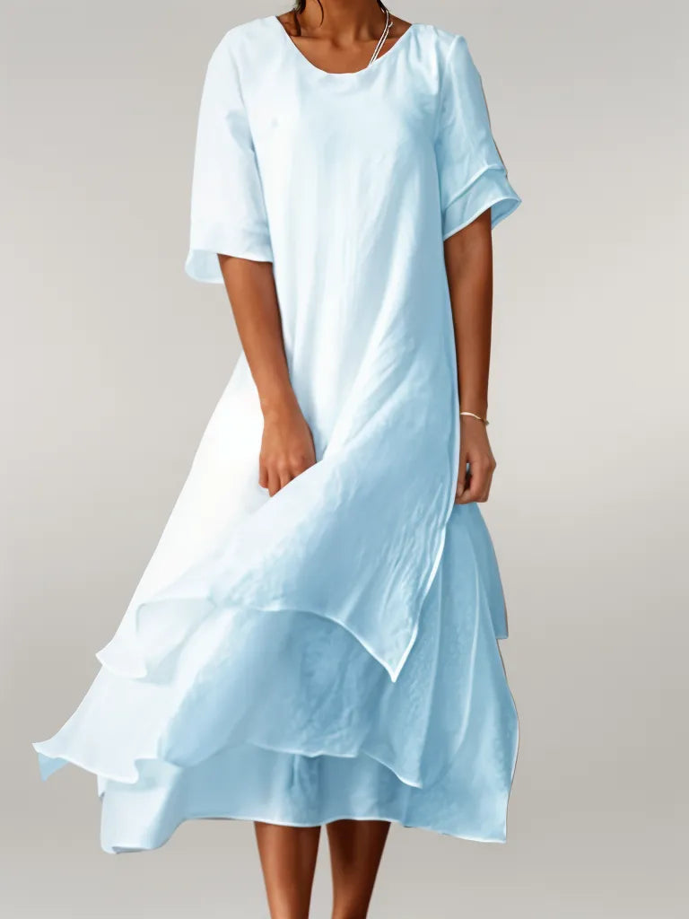 Lucy | Chic Layered Midi Dress for Every Occasion