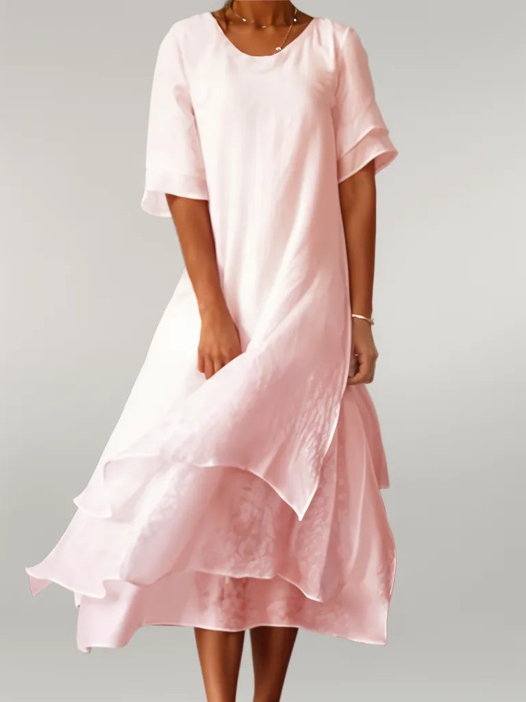 Lucy | Chic Layered Midi Dress for Every Occasion