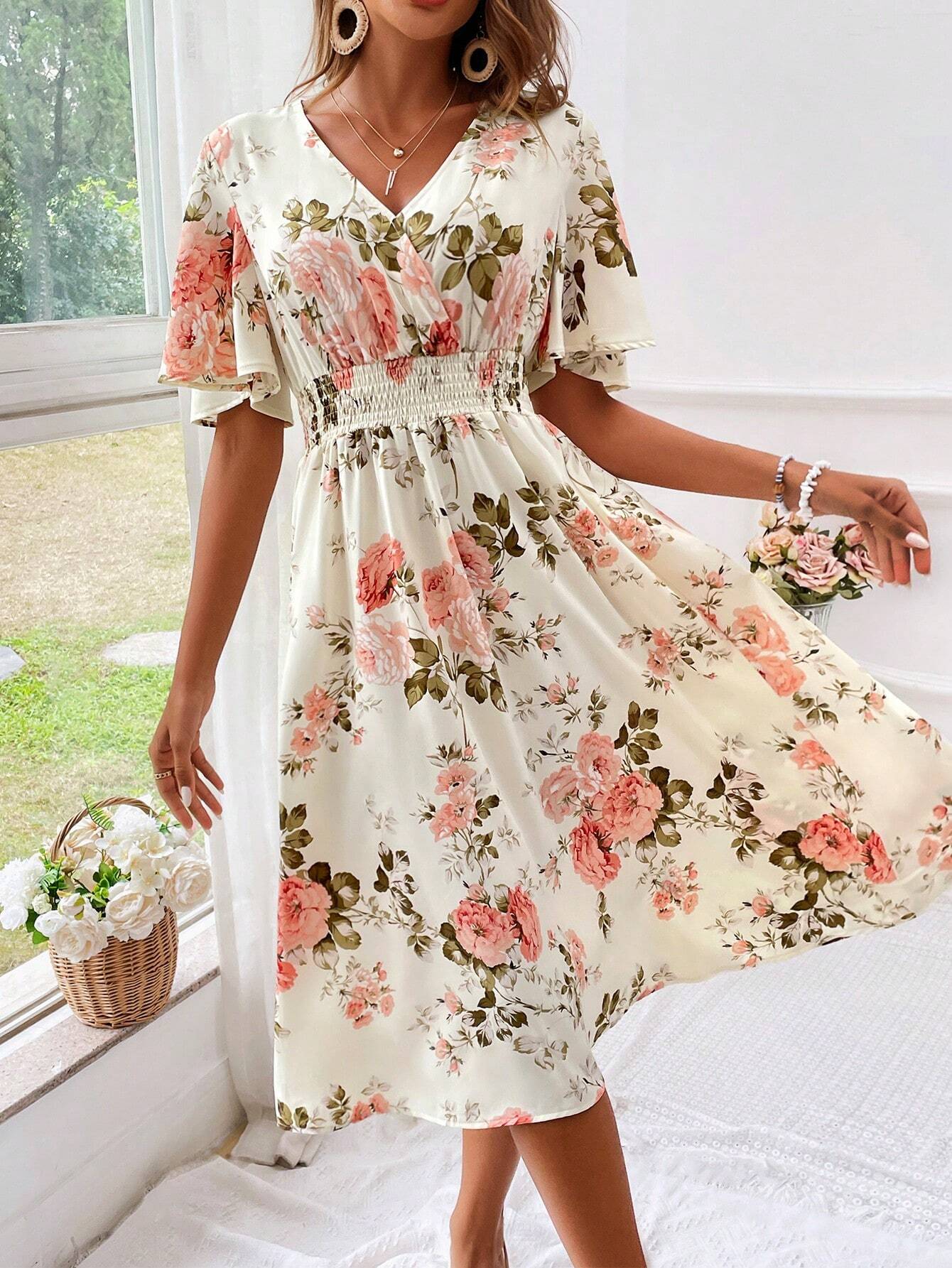 Kirsty | Elegant Floral V-Neck Dress