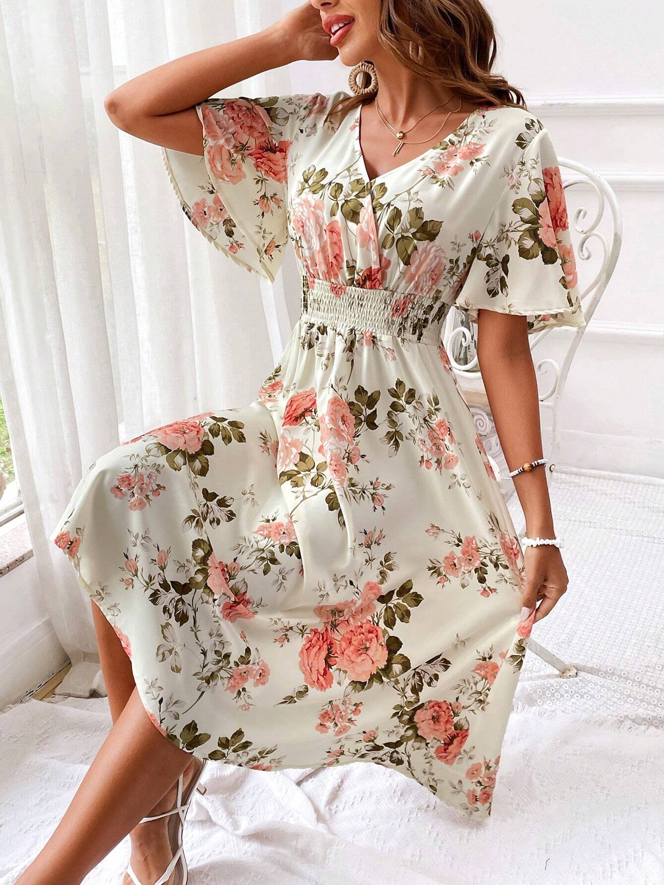 Kirsty | Elegant Floral V-Neck Dress