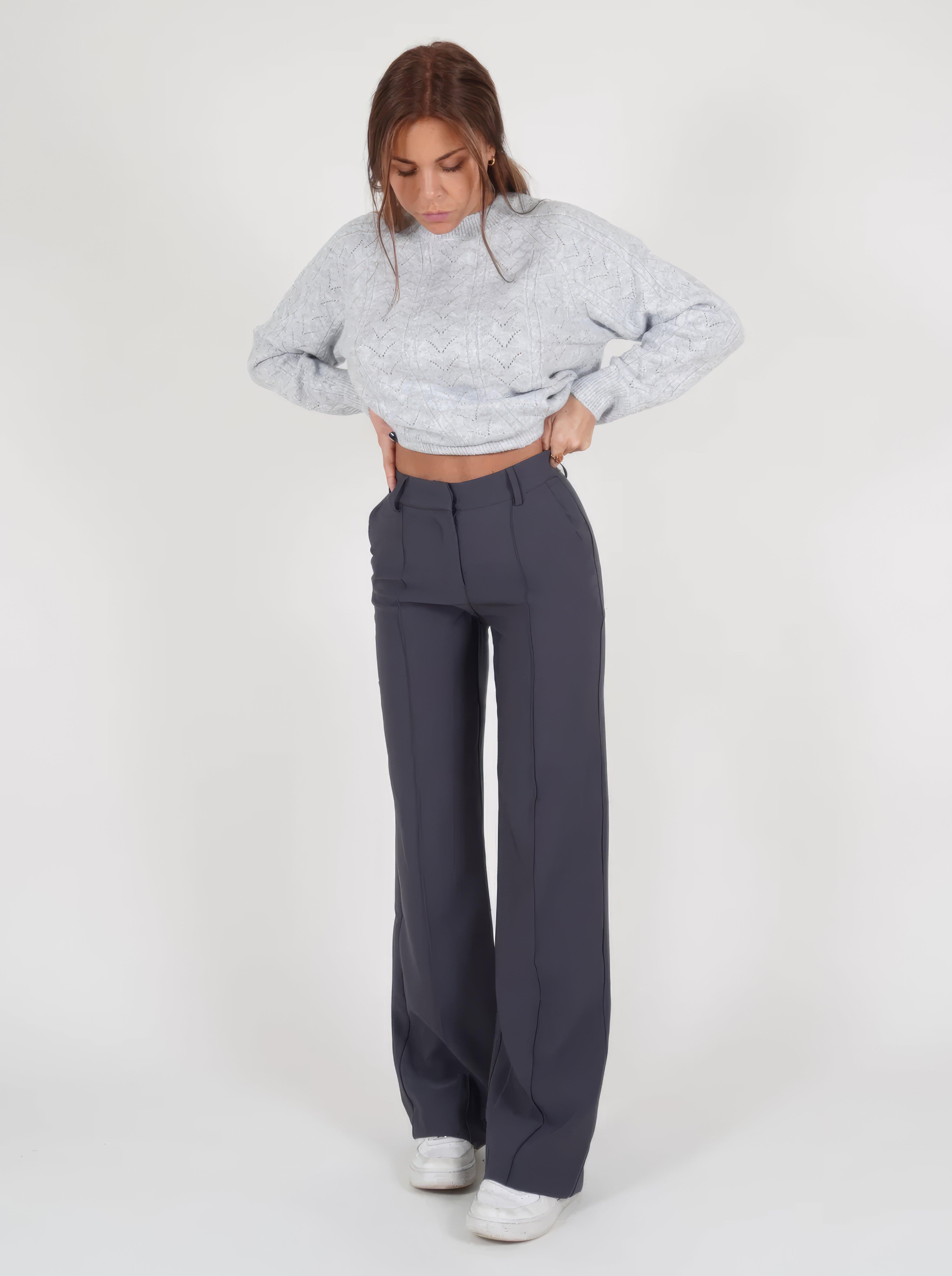 Brielle | Elegant High-Waisted Wide-Leg Trousers