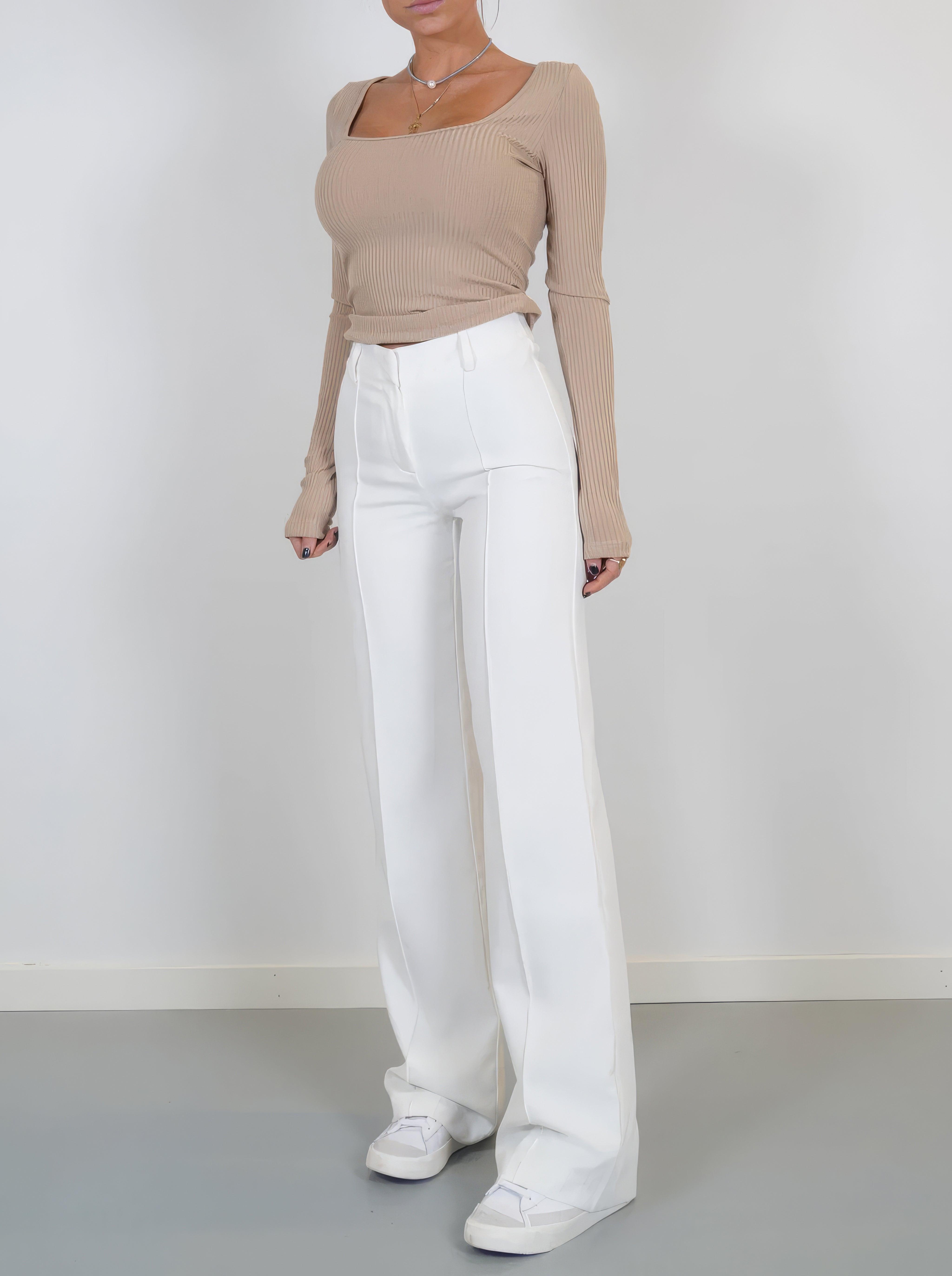 Brielle | Elegant High-Waisted Wide-Leg Trousers
