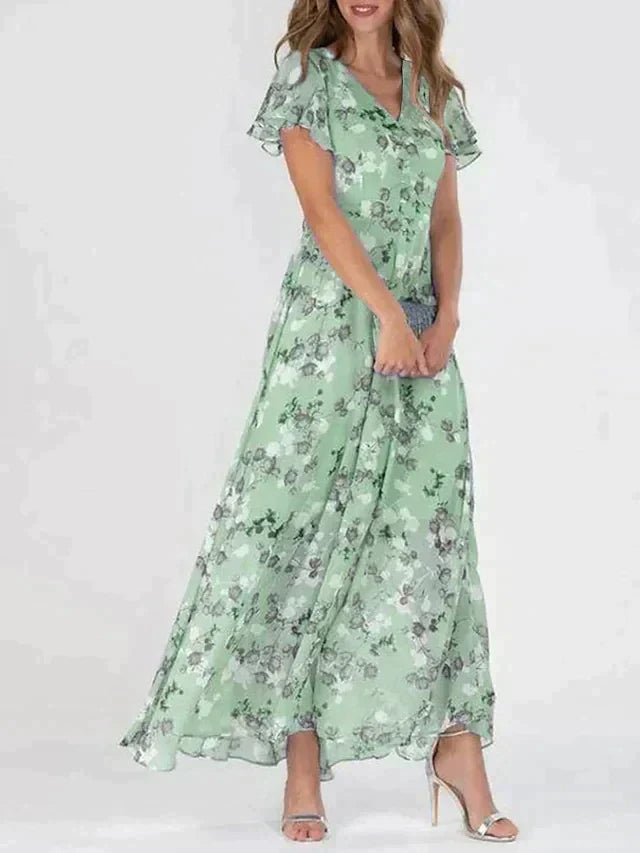 Katelyn | Elegant Floral V-Neck Maxi Dress