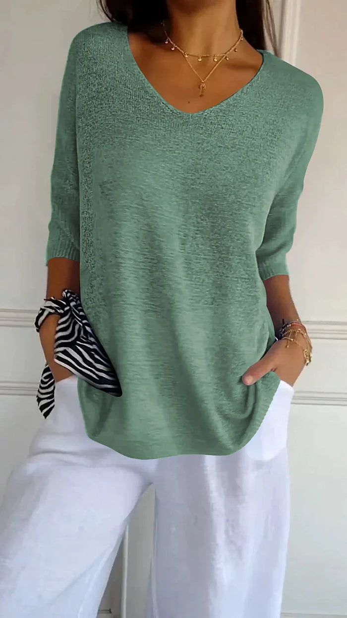 Adaline | Women's Oversized V-Neck Sweater Top