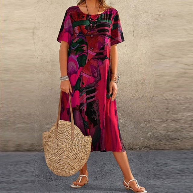 India | Artistic Print Midi Dress