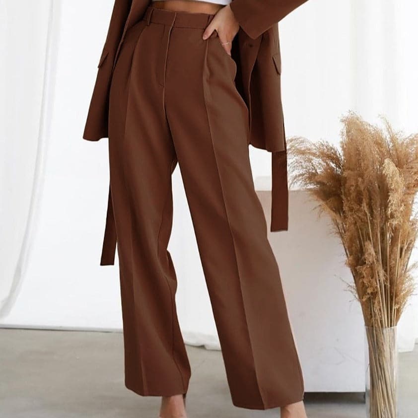 Blythe | Chic High-Waisted Wide-Leg Pants with Pleats