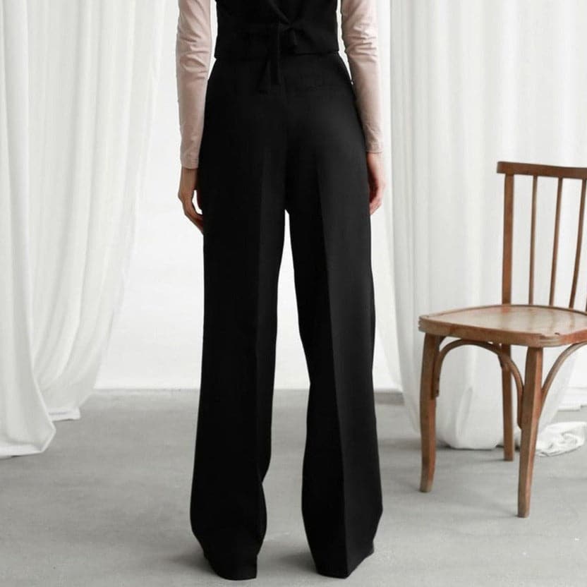 Blythe | Chic High-Waisted Wide-Leg Pants with Pleats