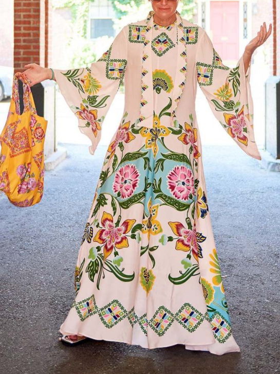 Kylie | Elegant Floral Long Sleeve Maxi Dress for Every Occasion