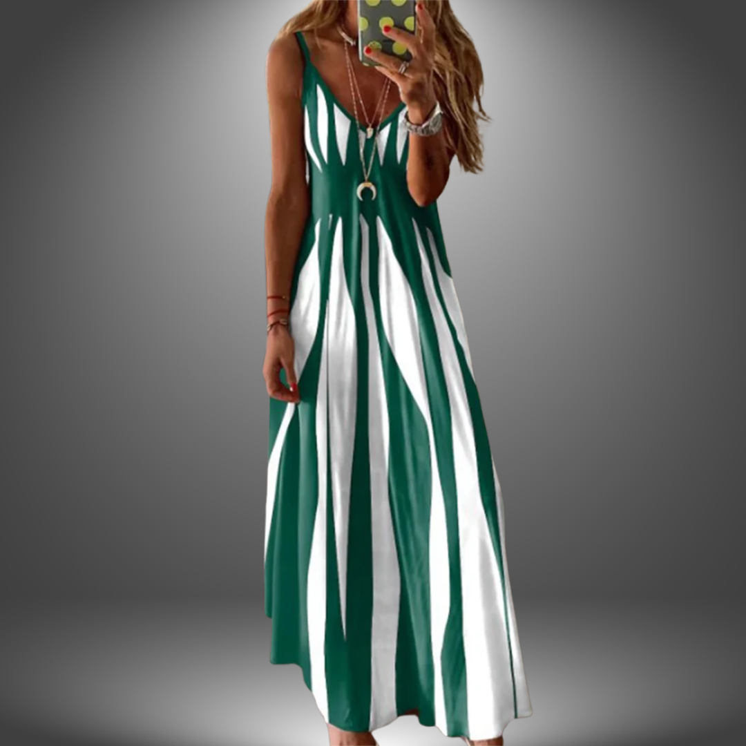 Lila | Chic Striped Sleeveless Maxi Dress for Effortless Elegance