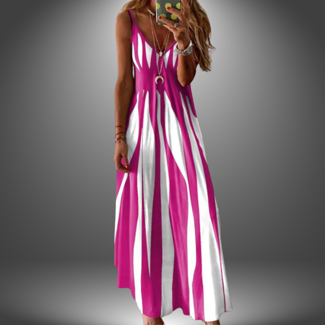 Lila | Chic Striped Sleeveless Maxi Dress for Effortless Elegance
