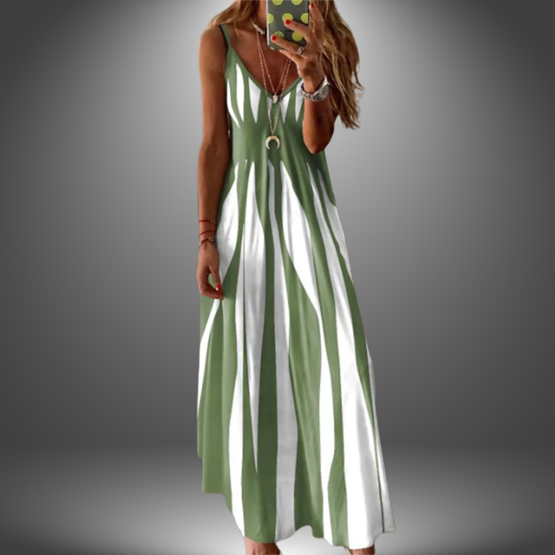 Lila | Chic Striped Sleeveless Maxi Dress for Effortless Elegance