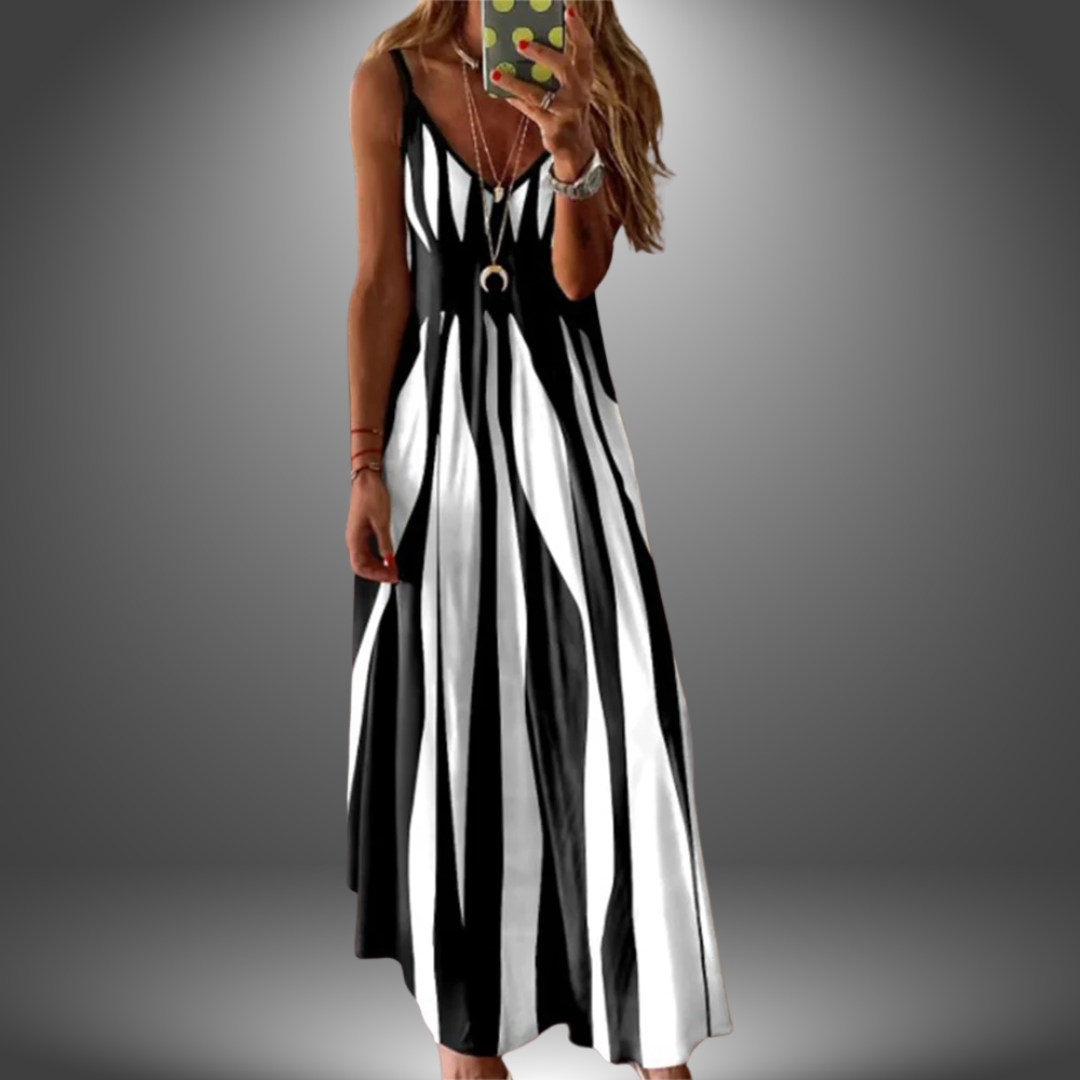 Lila | Chic Striped Sleeveless Maxi Dress for Effortless Elegance