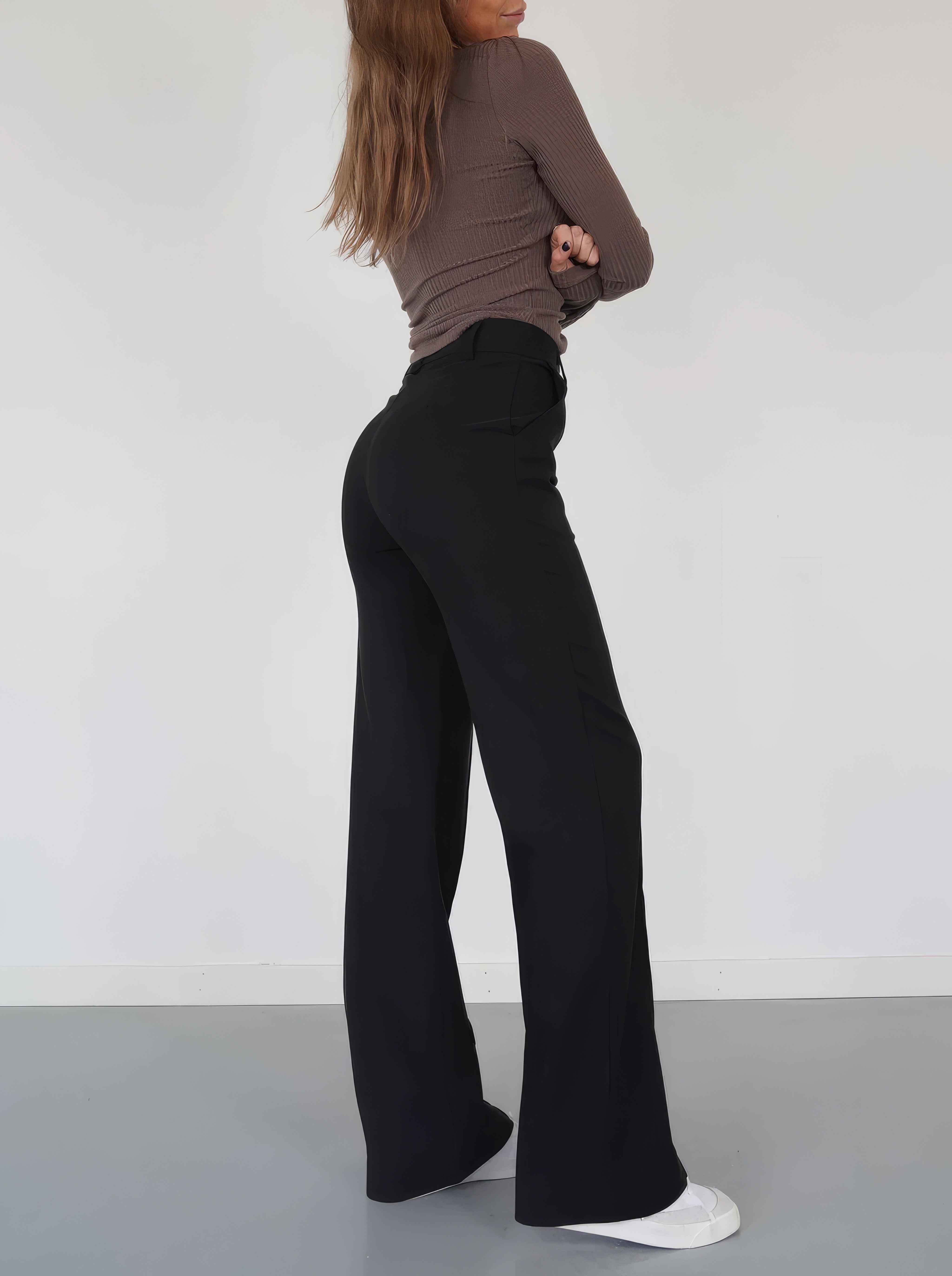 Brielle | Elegant High-Waisted Wide-Leg Trousers