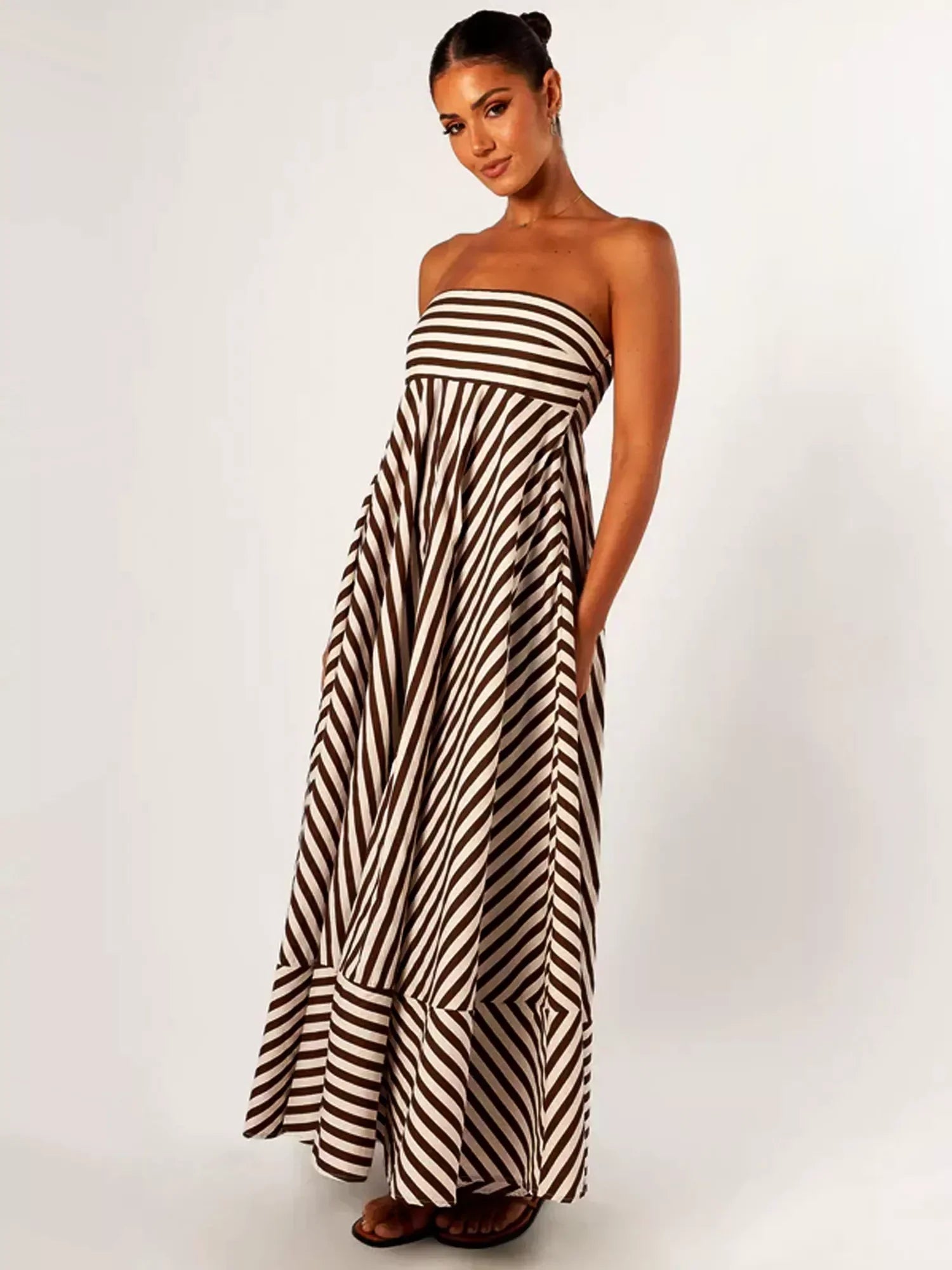 Jade | Chic Strapless Maxi Dress for Effortless Elegance