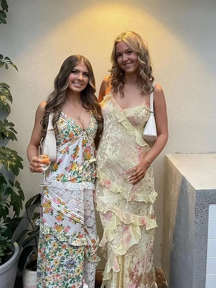 Martha | Elegant Flowing Maxi Dress with Spaghetti Straps