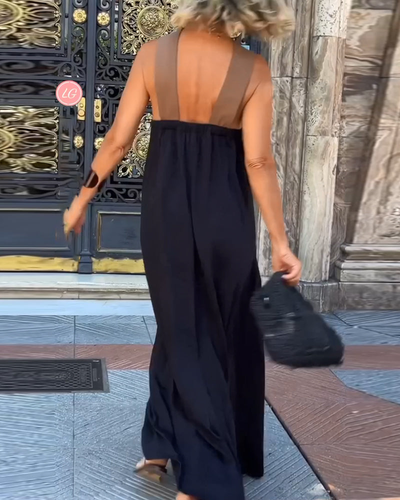 Lindsey | Chic Maxi Cross Neck Dress for Unforgettable Occasions