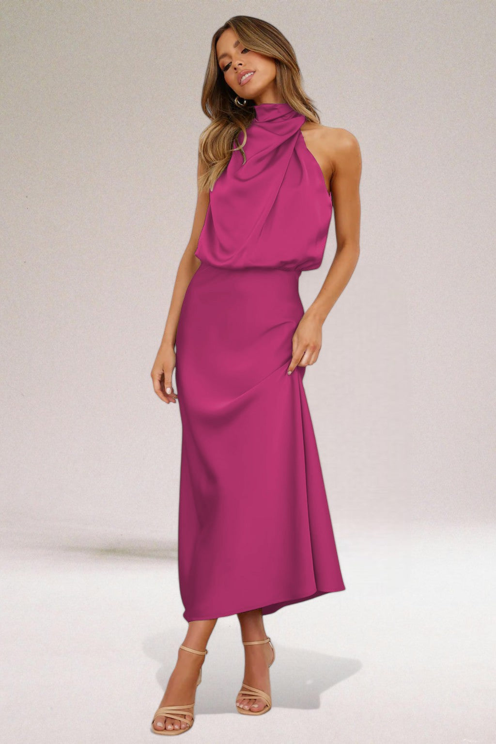 Neve | Stunning Halter Neckline Glam Dress