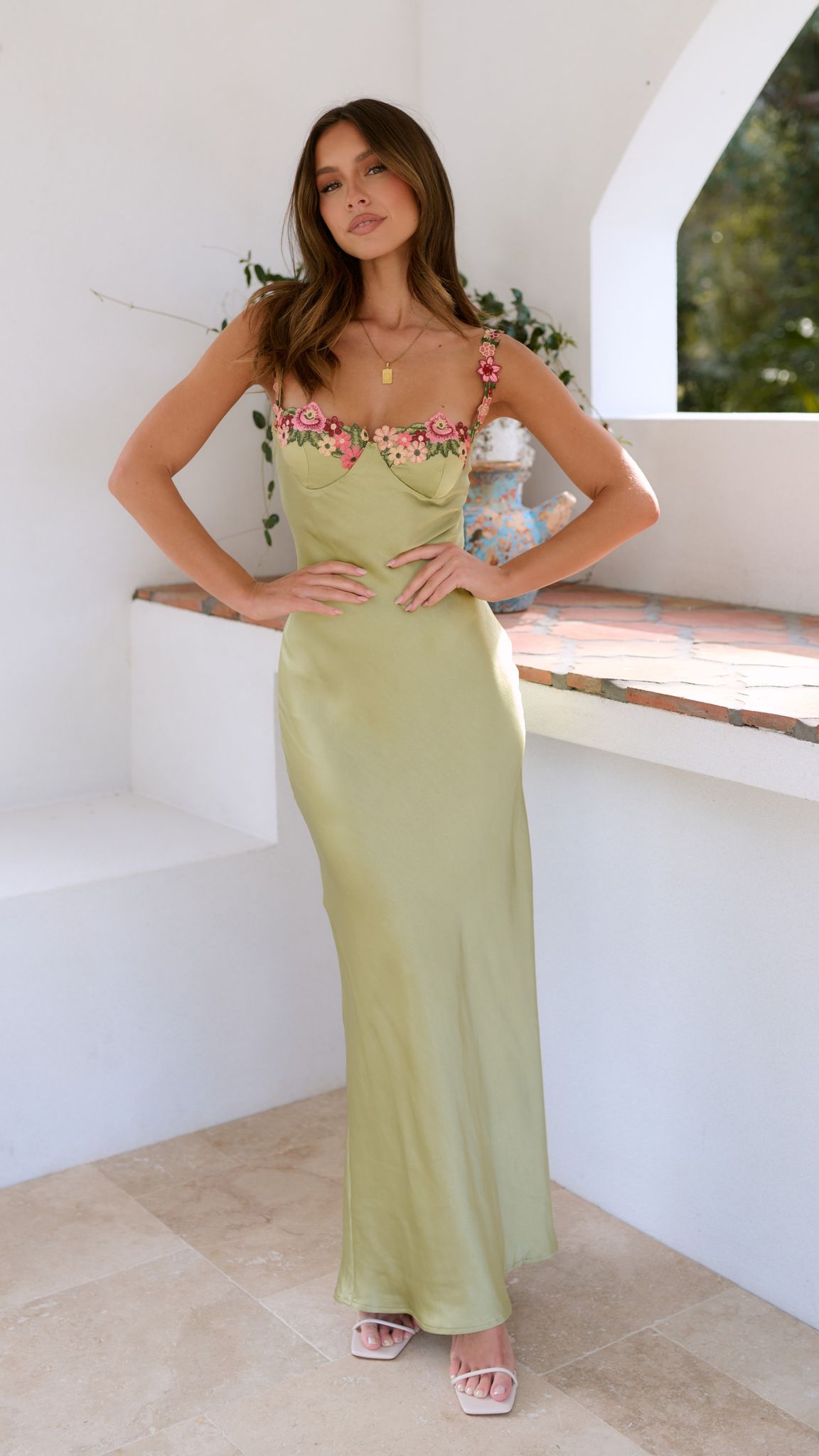 Noelle | Women’s Floral Embroidered Maxi Dress with Elegant Flow