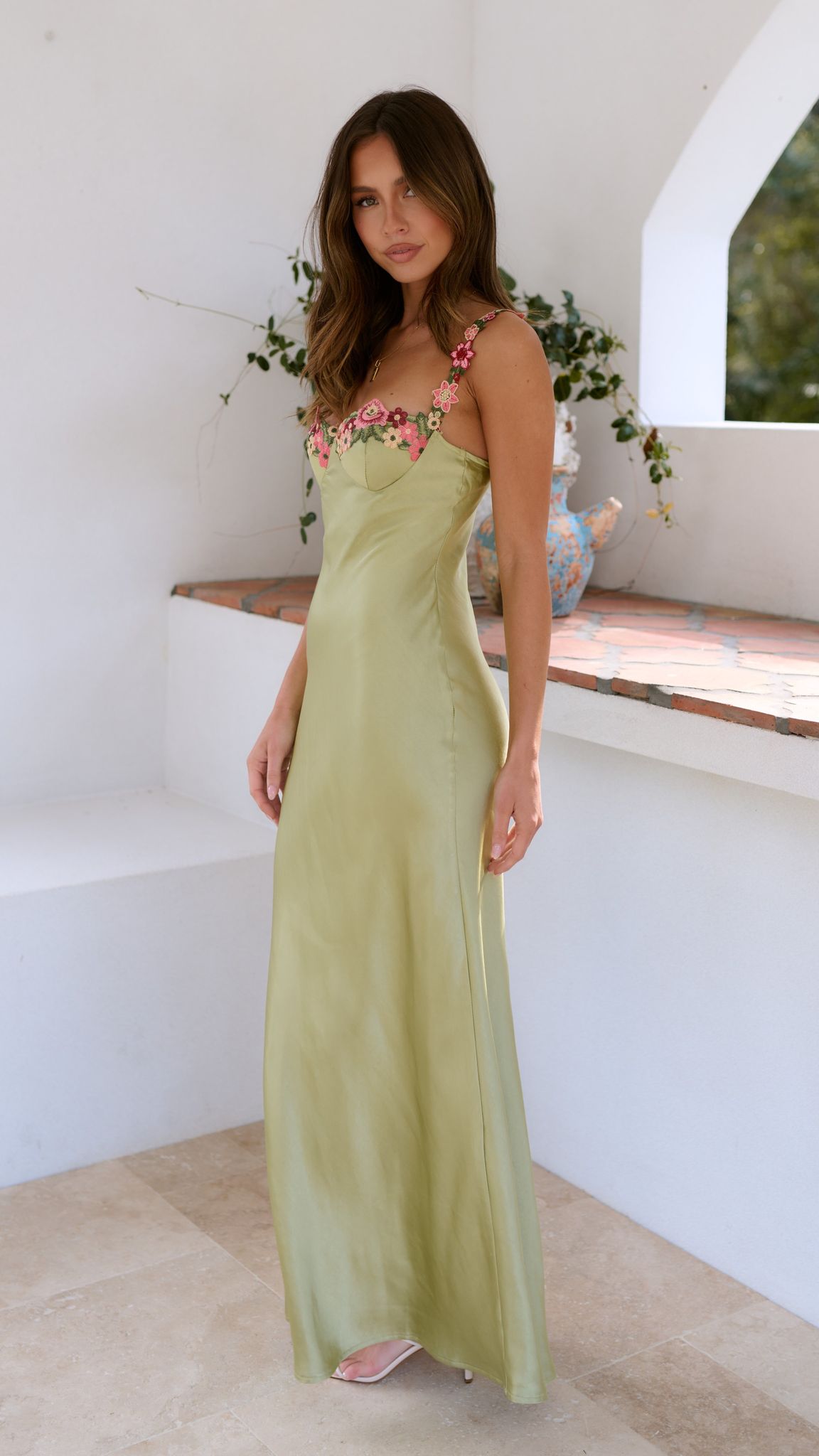 Noelle | Women’s Floral Embroidered Maxi Dress with Elegant Flow