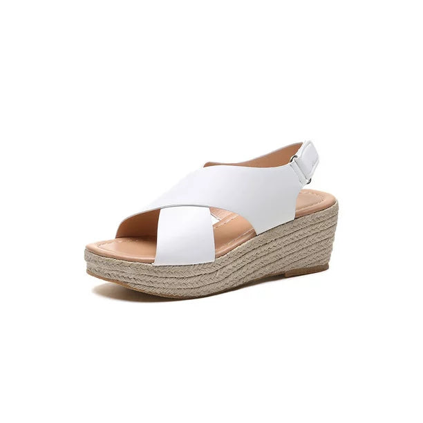Lysandra | Chic Wedge Sandals with Elegant Cross Straps