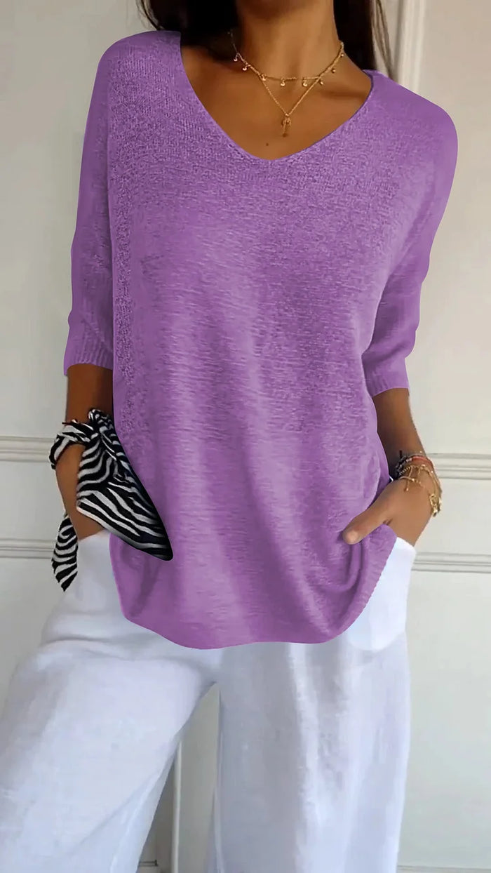 Adaline | Women's Oversized V-Neck Sweater Top