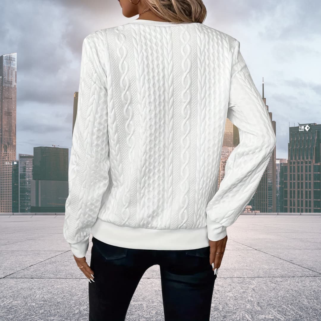Alvine | Women's Cable Knit Zip-Up Sweater
