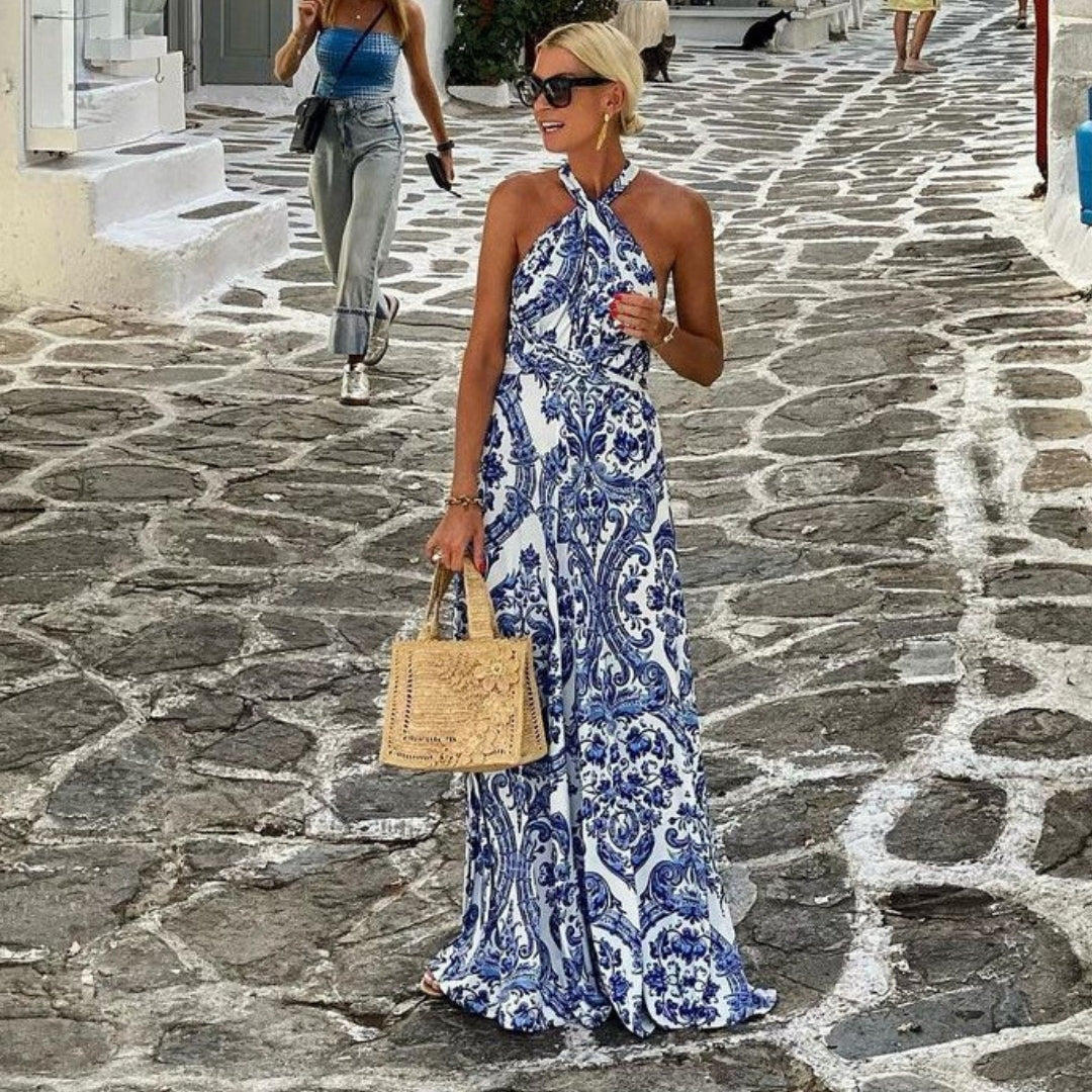 Marianne | Elegant Halter Neck Maxi Dress