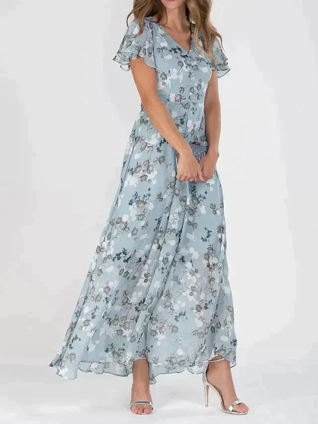 Katelyn | Elegant Floral V-Neck Maxi Dress