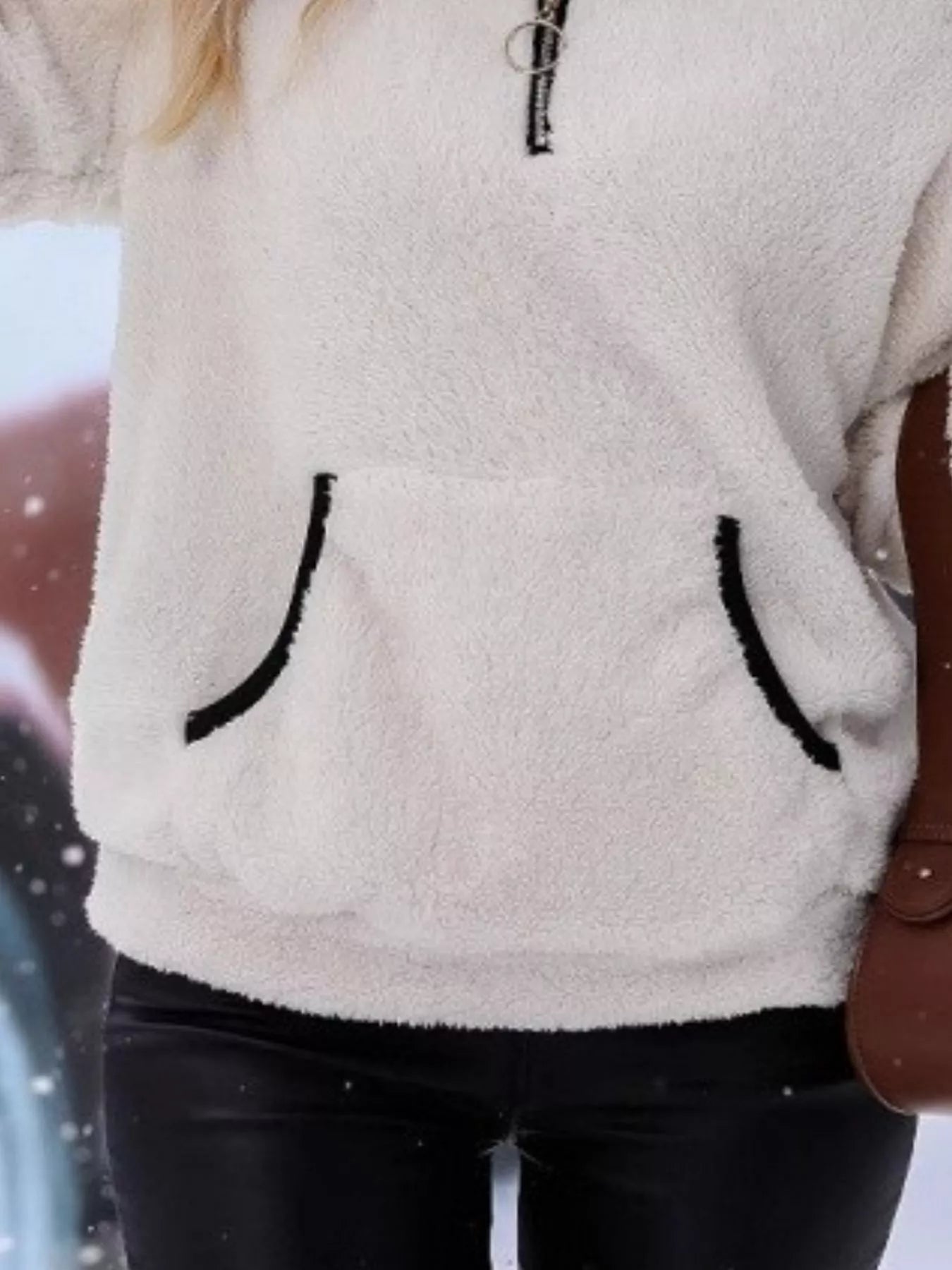 Amabel | Women's Half-Zip Fleece Pullover Teddy Jumper