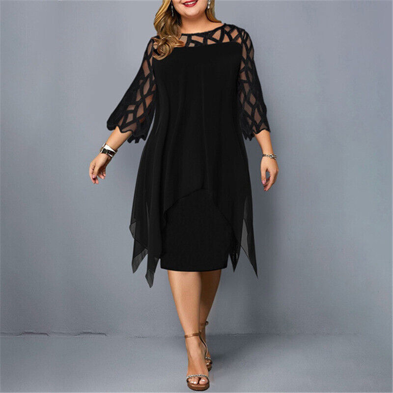 Harriette | Women's 3/4 Sleeve A-Line Midi Dress