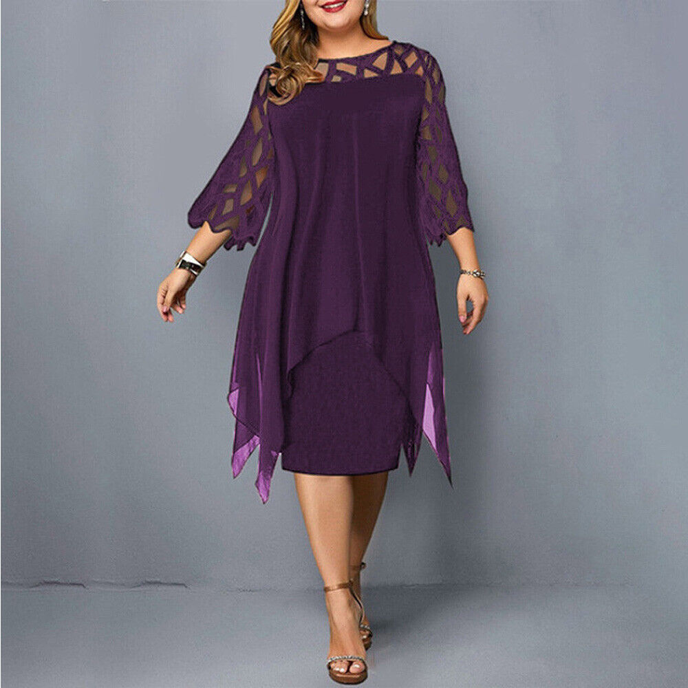Harriette | Women's 3/4 Sleeve A-Line Midi Dress