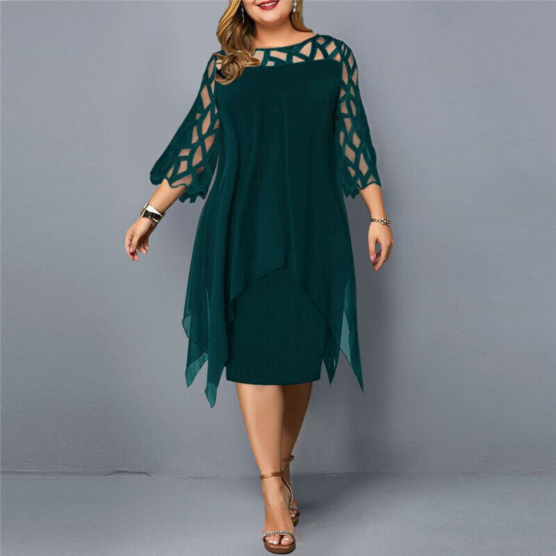 Harriette | Women's 3/4 Sleeve A-Line Midi Dress