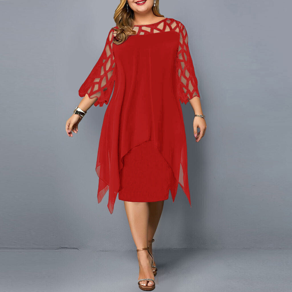 Harriette | Women's 3/4 Sleeve A-Line Midi Dress