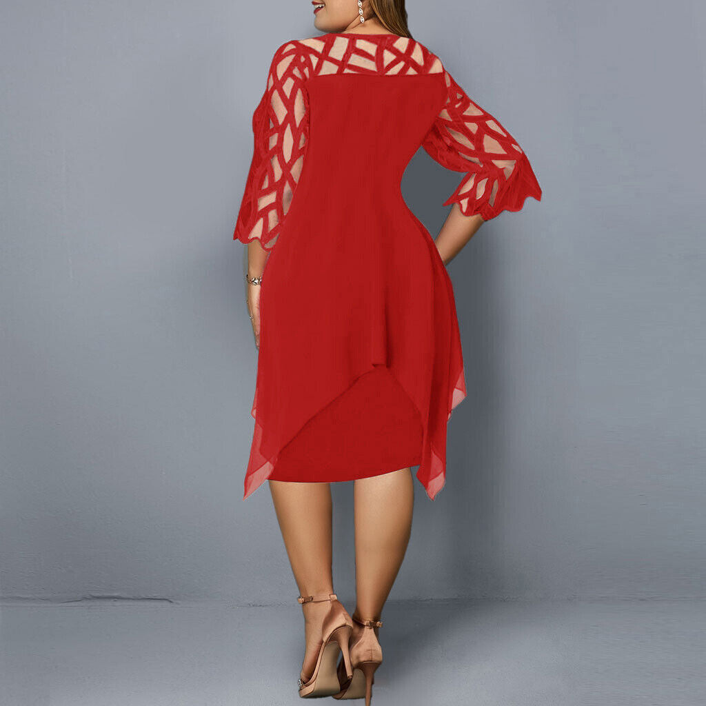 Harriette | Women's 3/4 Sleeve A-Line Midi Dress