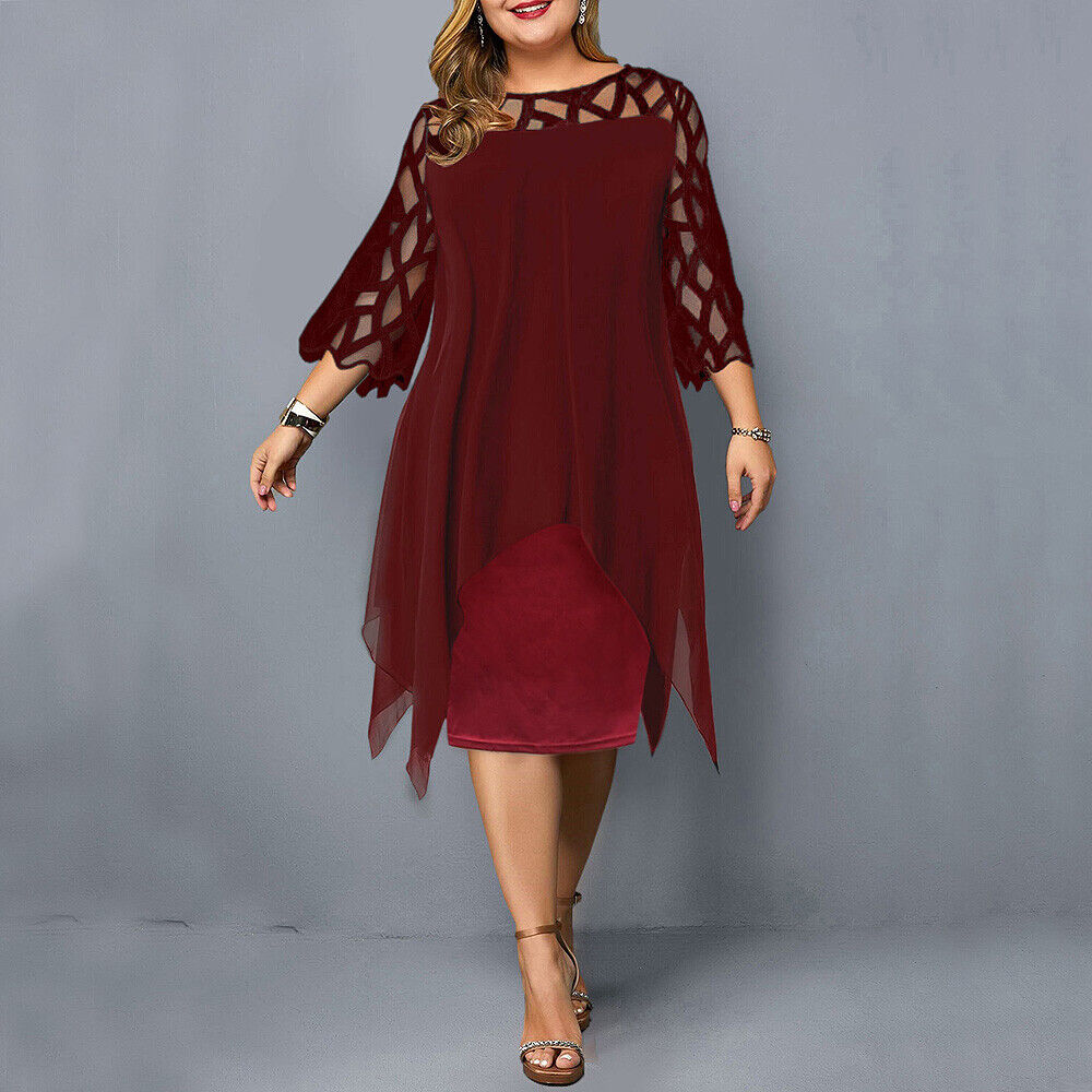 Harriette | Women's 3/4 Sleeve A-Line Midi Dress