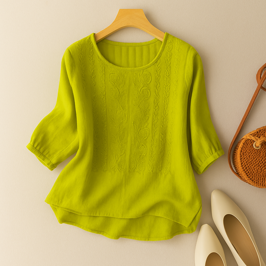 Cassie | Women's 3/4 Sleeve Embroidered Blouse