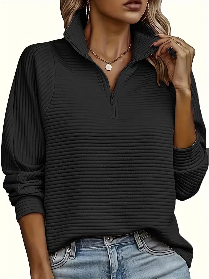 Altea | Women's Quarter-Zip Ribbed Pullover Sweater
