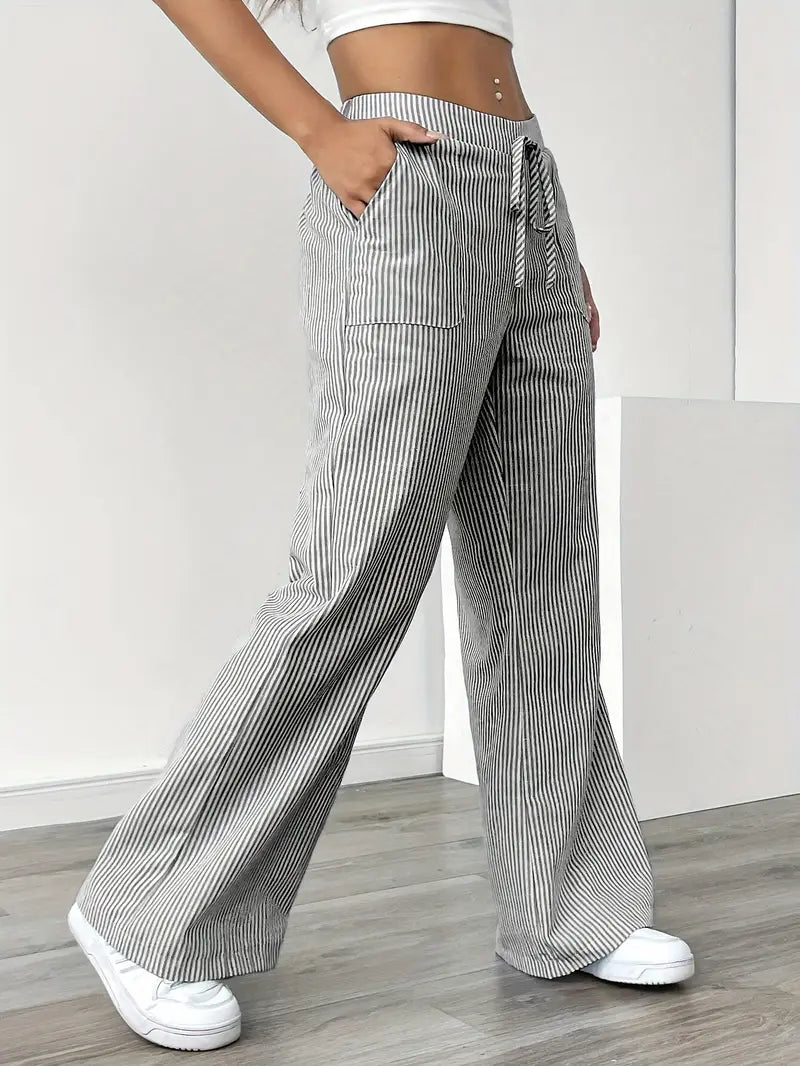 Caitlin | Chic Striped Pants with Pockets in Stylish Colors