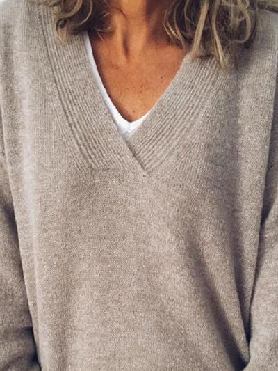 Alvene | Women's Elegant Oversize V Neck Jumper