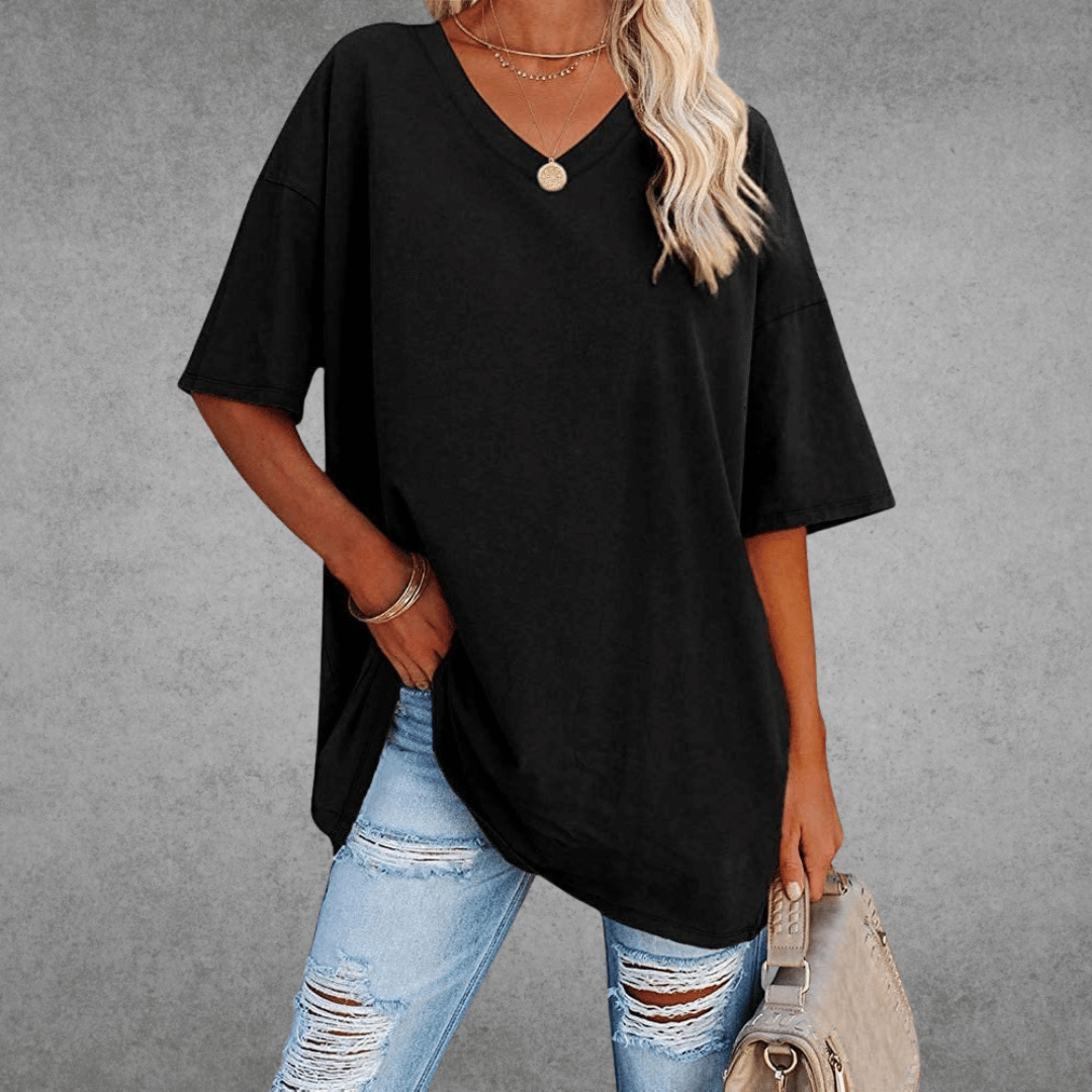 Alexis | Trendy Oversized V-Neck Shirt