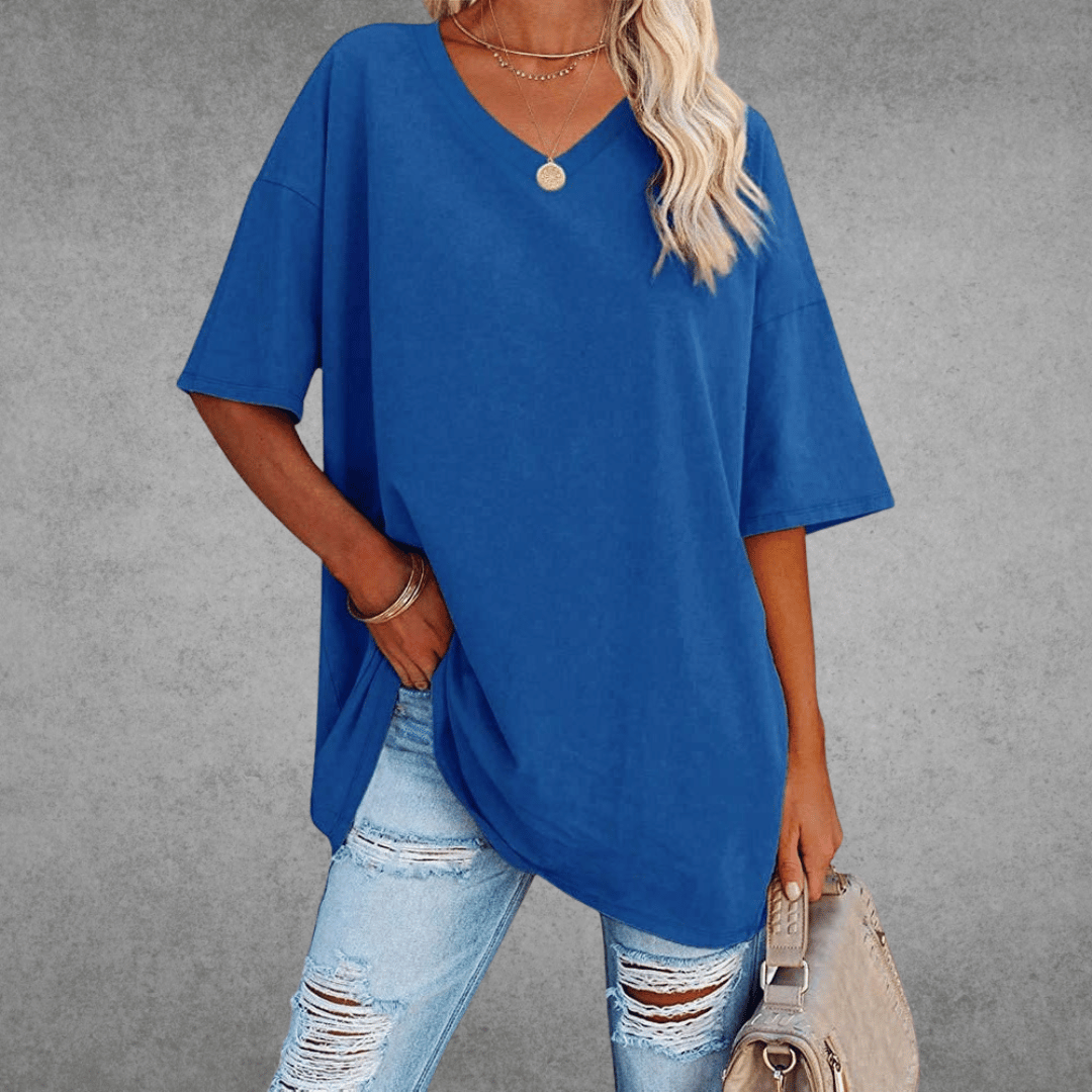 Alexis | Trendy Oversized V-Neck Shirt